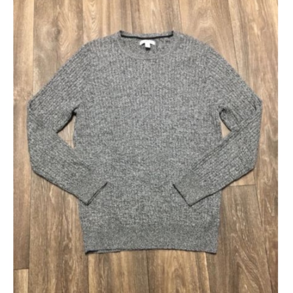 Kim Rogers Gray & Black Ribbed Sweater